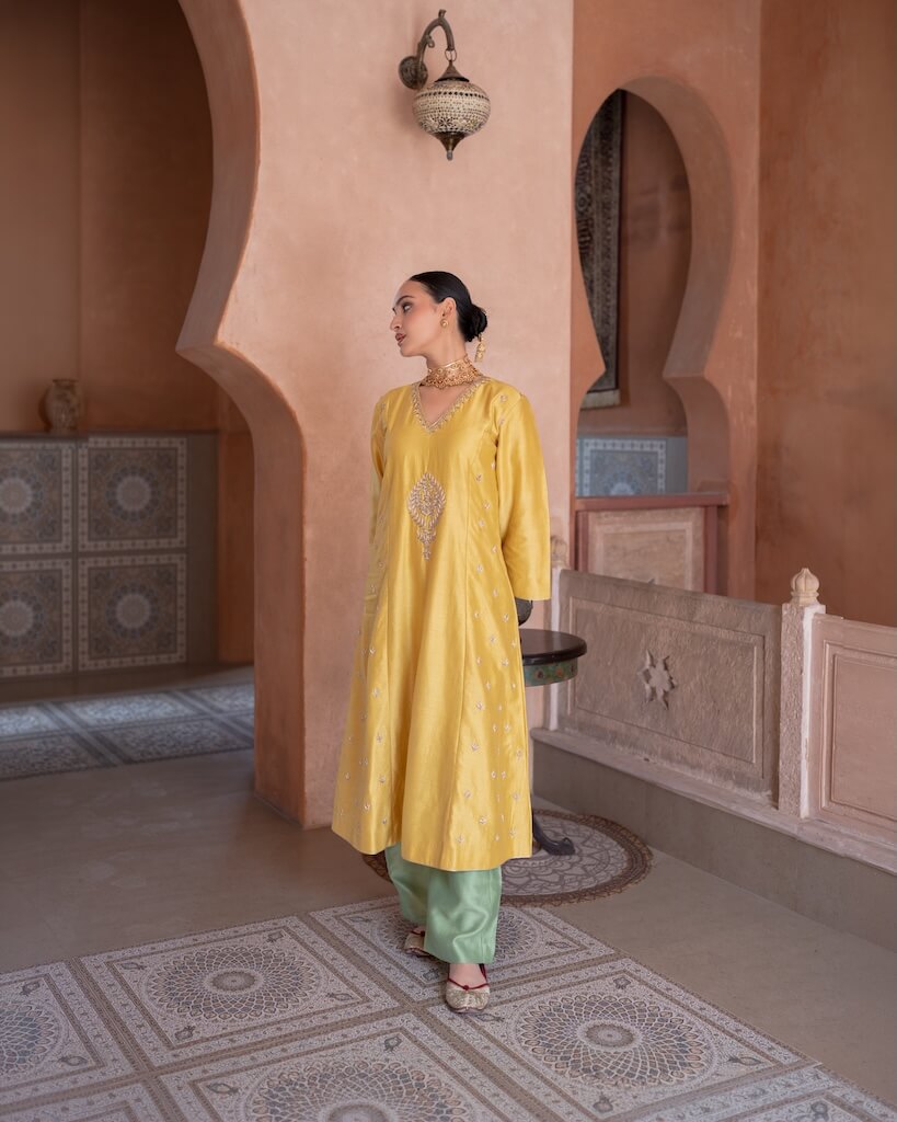 Roop Amber Sage Anarkali Set