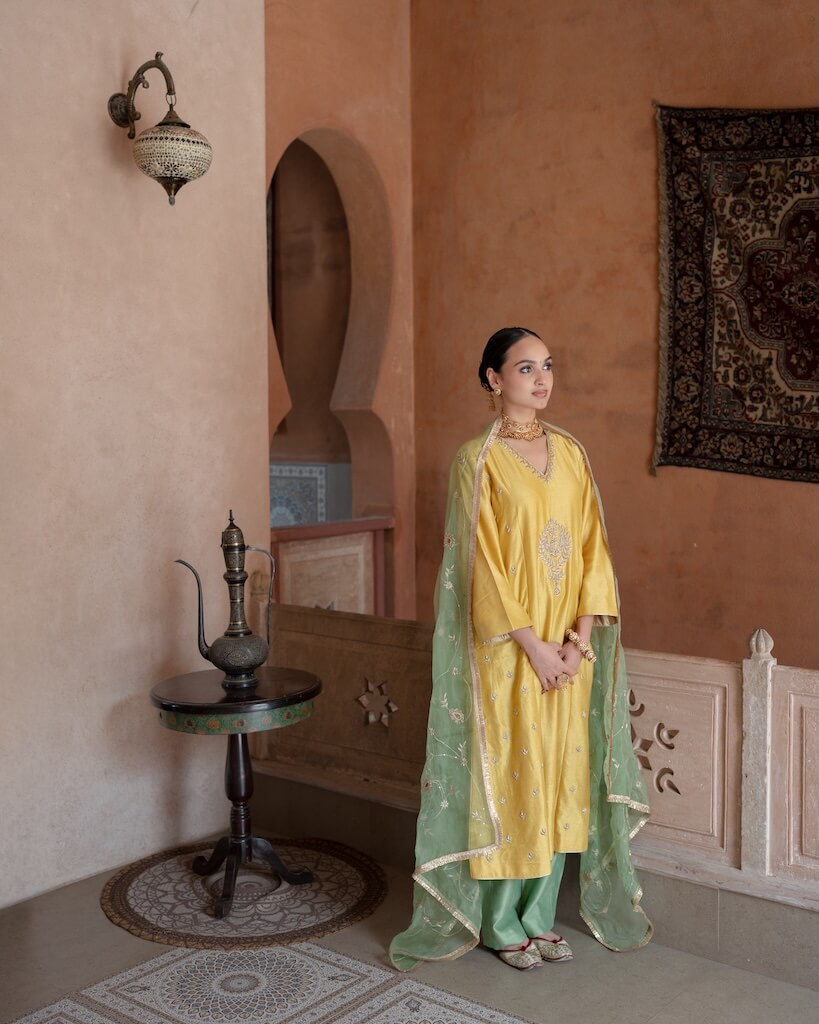 Roop Amber Sage Anarkali Set