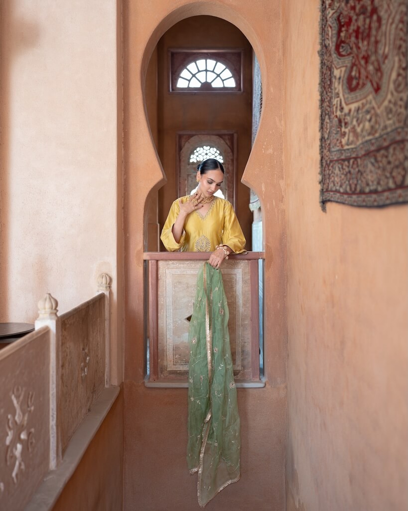 Roop Amber Sage Anarkali Set