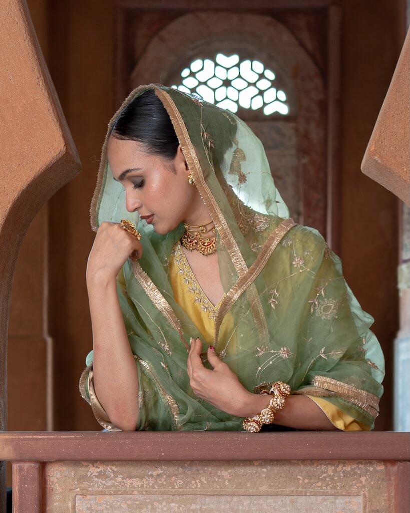 Roop Amber Sage Anarkali Set