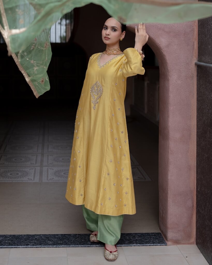 Roop Amber Sage Anarkali Set
