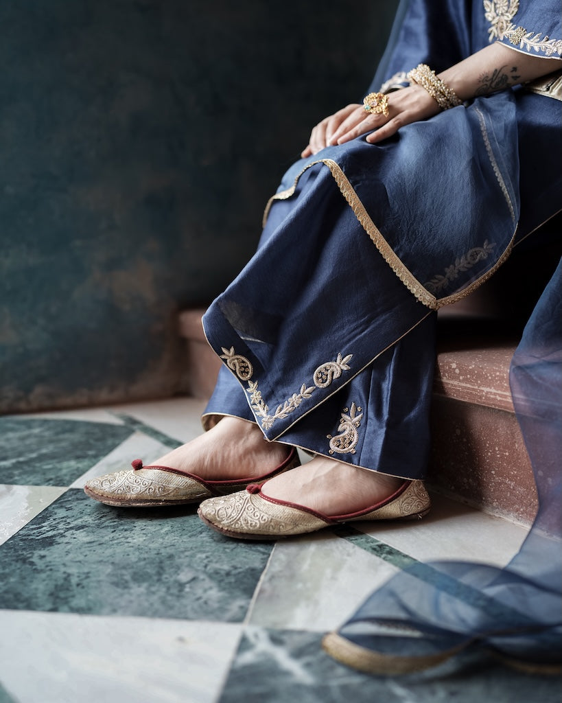 Leher Midnight Navy Straight Kurta Set